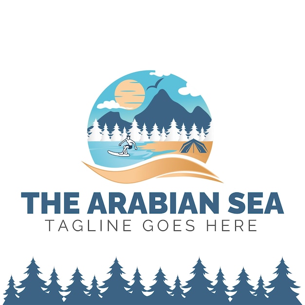 Plik wektorowy wektor logo plaża morze arabskie