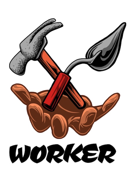 Wektor Logo Pracownik Ilustracja Projekt