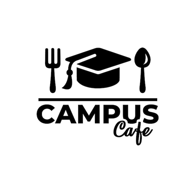 Wektor Logo Restauracji Campus Cafe Na Białym Tle