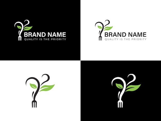 Wektor Logo Restauracji Fast Food I Natura Premium Wektor