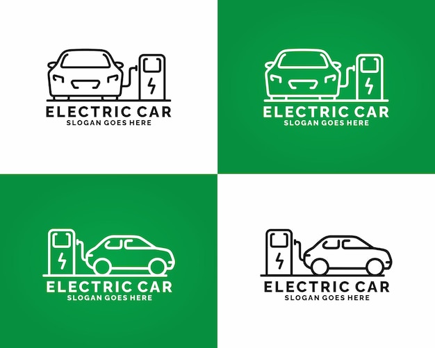 Wektor Logo Samochodu Elektrycznego
