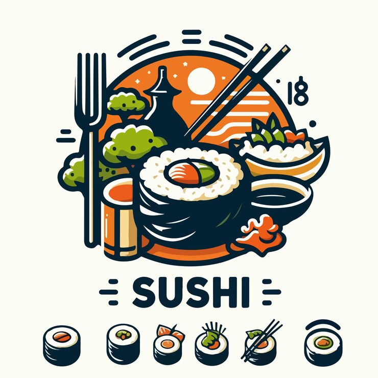 Wektor wektor logo sushi