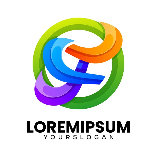 Wektor logo unikalna litera f kolorowy projekt gradientu ilustracja