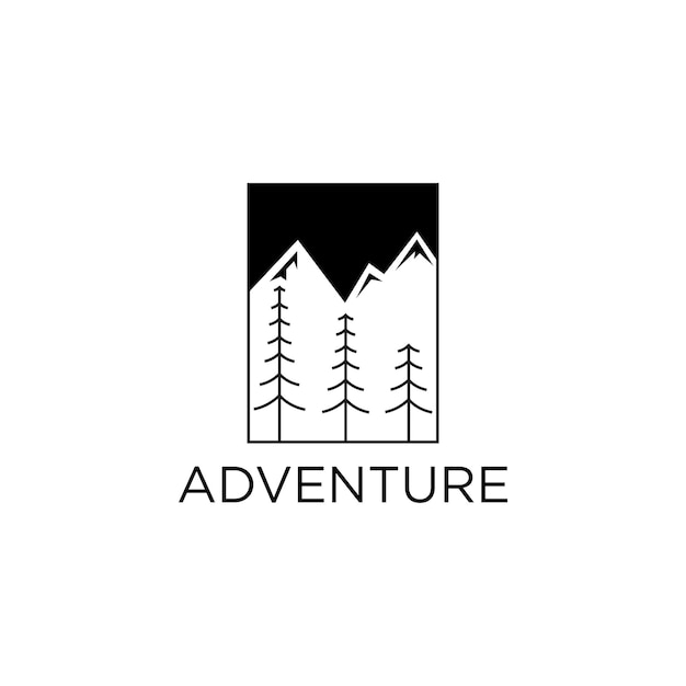 Wektor Logo Vintage Góry, Inspiracja Logo Przygody