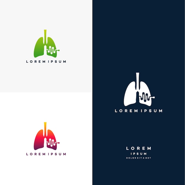 Wektor Logo Zdrowia Płuc, Projekty Logo Lungs Pulse, Koncepcja Projektu, Logo, Element Logo Dla Szablonu