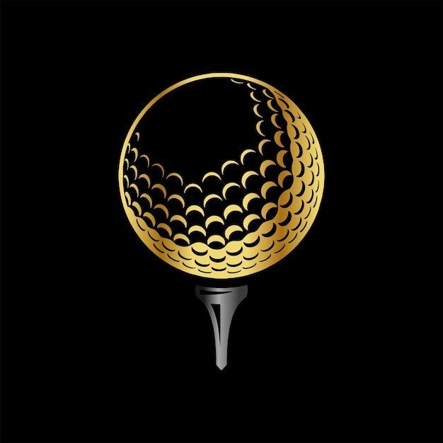 Wektor Logo Złotej Piłki Golfowej