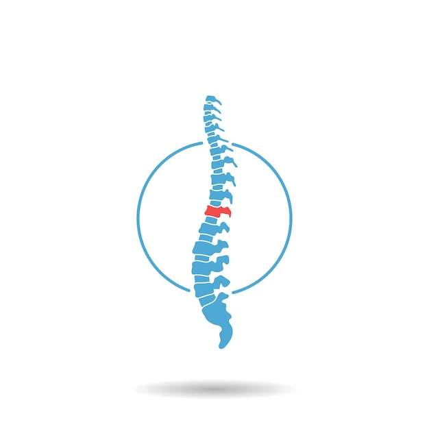 Wektor ludzki kręgosłup z bólem