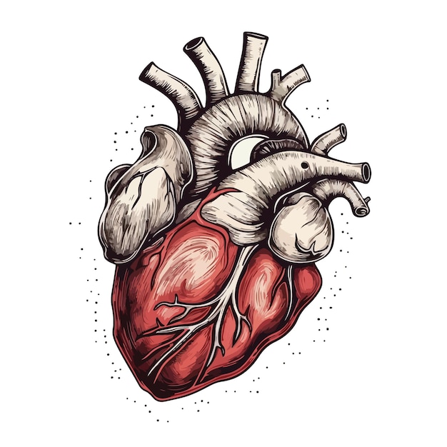 Wektor ludzkie serce z wysokimi szczegółami