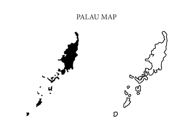 Wektor mapy kraju regionu Palau