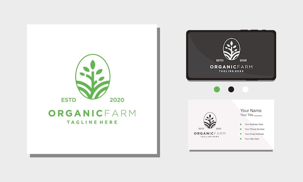 Wektor Minimalistyczny Projekt Logo Rolnictwa Ekologicznego