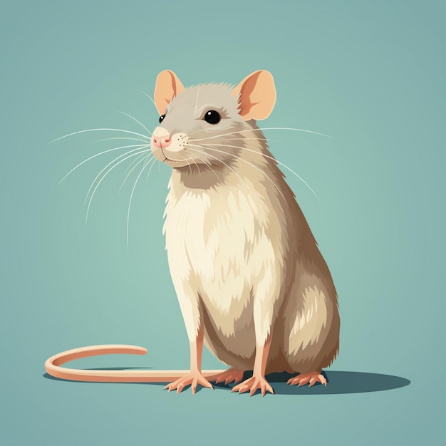 Wektor Mysza Szczur Zwierzę Urocza Ilustracja Rysunek Kreskówki Natura Symbol Graficzny Gryzoni Pe