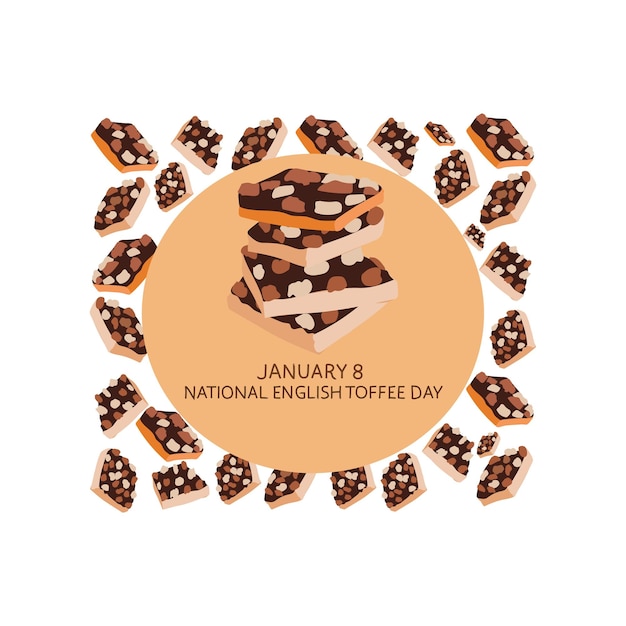 Plik wektorowy wektor national english toffee day - 8 stycznia