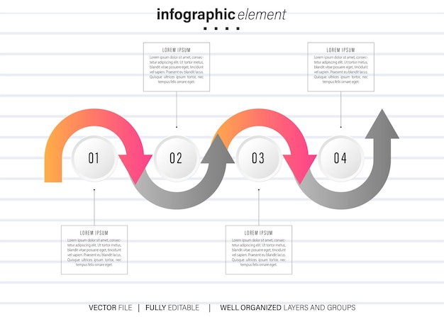 Wektor nowoczesny design spisu treści szablon infograficzny