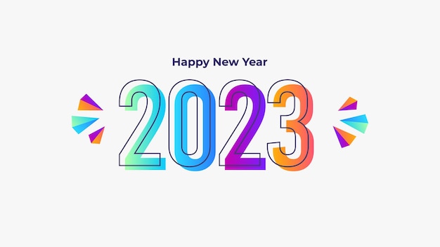Wektor nowoczesny kolorowy trend nowego roku 2023