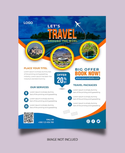 Plik wektorowy wektor nowoczesny wzór projektu ulotki dla podróży biznesowych i plakatów agencji turystycznych