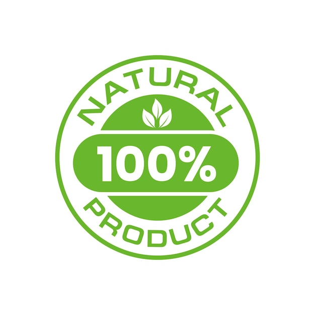 Wektor Odznaki żywnościowej 100 Produktów Naturalnych