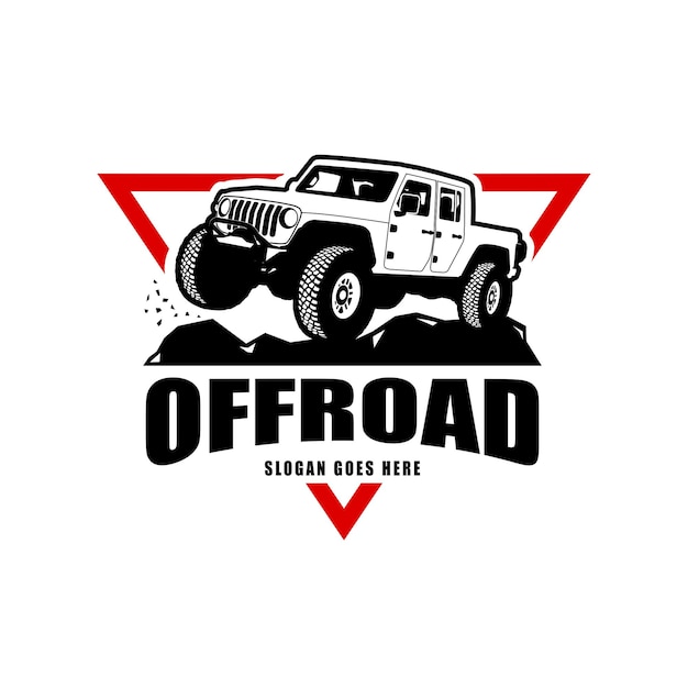 Plik wektorowy wektor offroad suv odebrać logo ciężarówki na białym tle