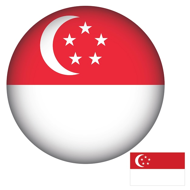Wektor Okrągłego Kształtu Flagi Singapuru