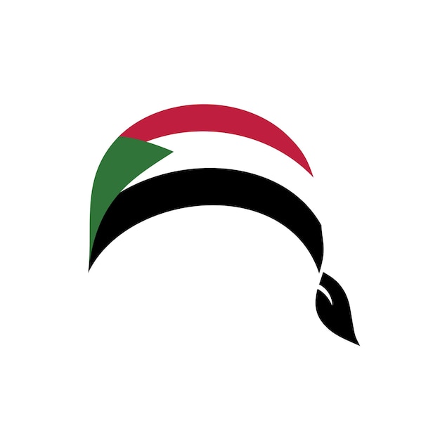 Wektor paski na głowie flagi Sudanu