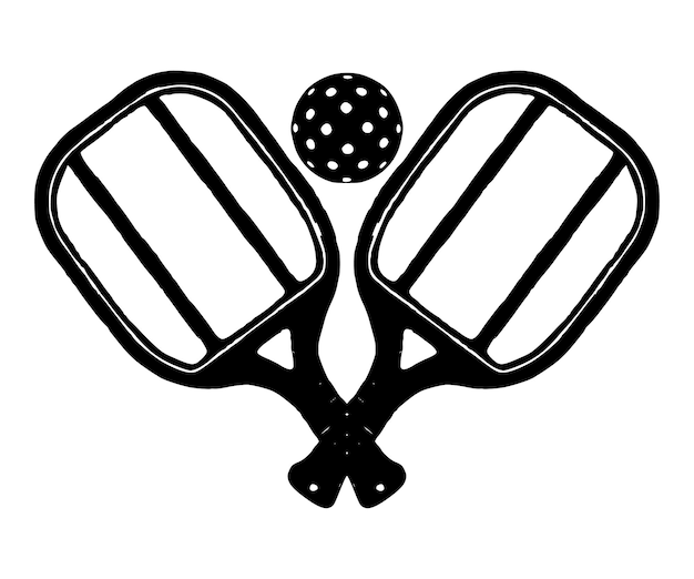 Plik wektorowy wektor pickleball paddles sylwetka klub pickleball i ikony ilustracja wektorowa płaska ikona wektorowa