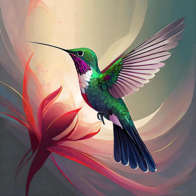 Plik wektorowy wektor piękny latający kolibri element projektu dla banerów, plakatów, ulotek i broszur