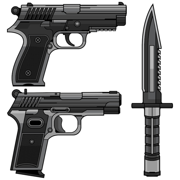 Wektor wektor pistolet i bagnet