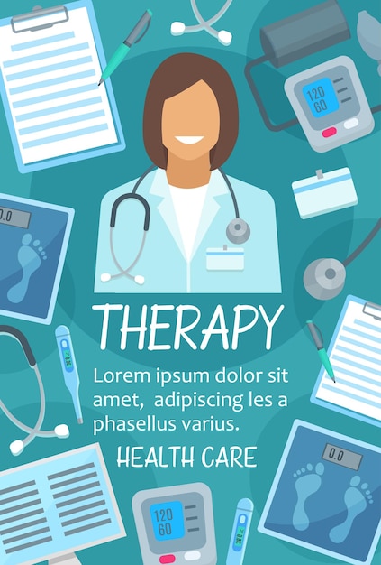 Plik wektorowy wektor plakat elementów zdrowia i terapii medycznej