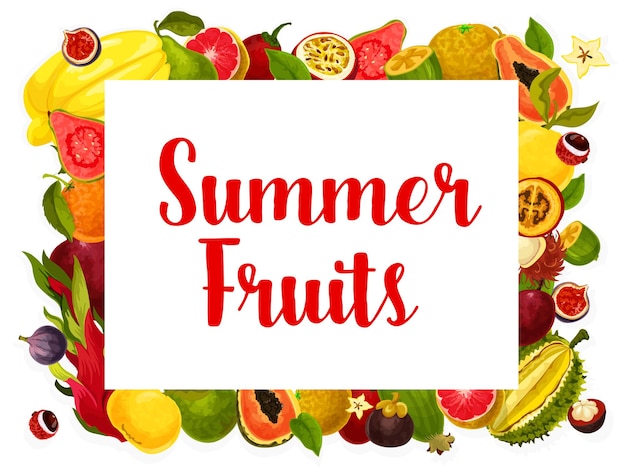 Wektor Plakat Owoców Letnich Owoców Tropikalnych