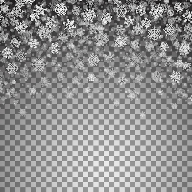 Plik wektorowy wektor płatki śniegu spadające na przezroczystym tle boże narodzenie szablon dla banerów ulotki plakaty dekoracja strony internetowej element projektu dla karty szczęśliwego nowego roku zimowa wyprzedaż ilustracja wakacji