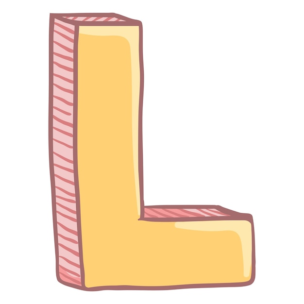 Plik wektorowy wektor pojedynczy ilustracja kreskówka litera l