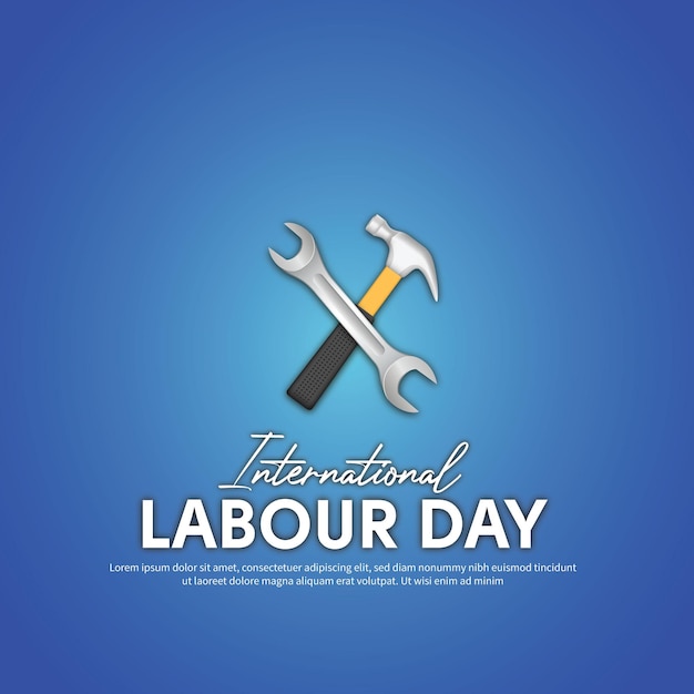 wektor Post w mediach społecznościowych Międzynarodowego Dnia Pracy