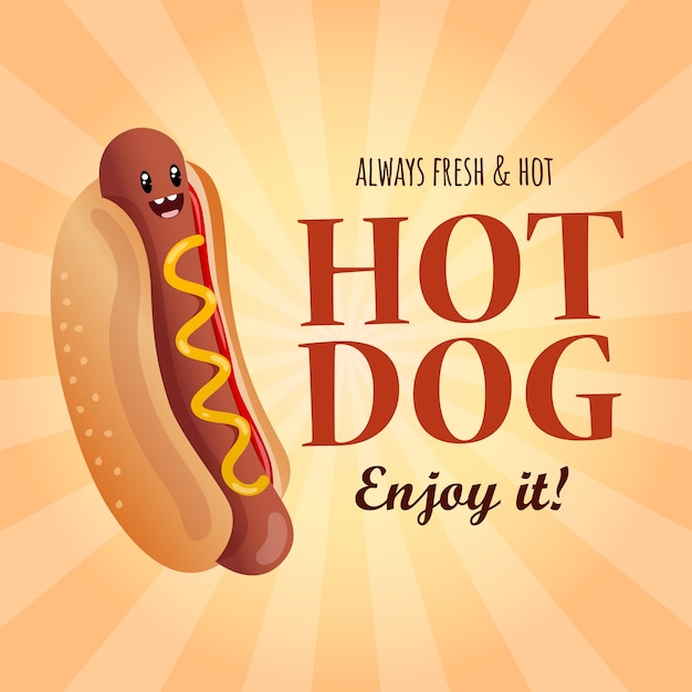 Plik wektorowy wektor postać maskotki hotdoga
