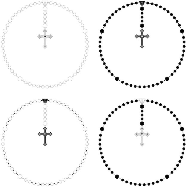 Plik wektorowy wektor projekt różańca z krzyżem