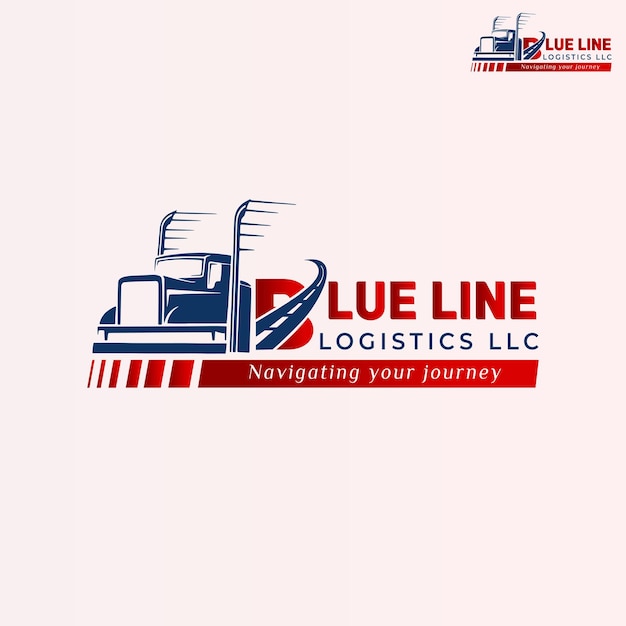 Plik wektorowy wektor projektowania logo blueline logistic llc transport
