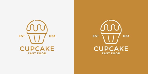 Plik wektorowy wektor projektowania logo cupcake