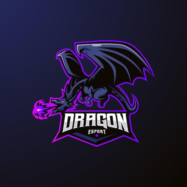 Wektor Projektowania Logo Dragon Esports