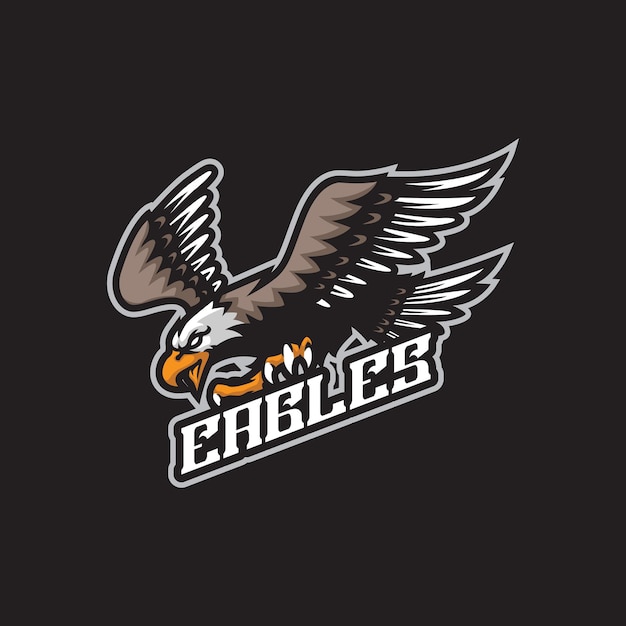 Wektor projektowania logo maskotki orła z nowoczesnym stylem koncepcji ilustracji dla emblemu odznaki i druku koszulki Ilustracja gniewnego orła dla drużyny sportowej i esport