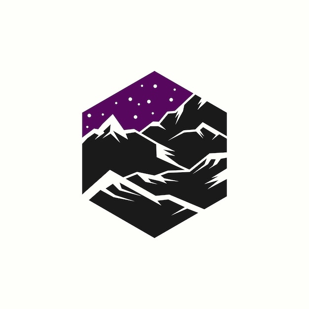 Plik wektorowy wektor projektowania logo przyrody górskiej