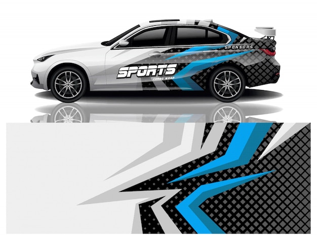 Wektor projektowania opakowania naklejki do samochodów sportowych