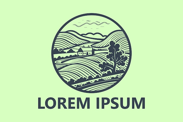 Wektor projektowania szablonu logo gospodarstwa rolnego i rolnictwa