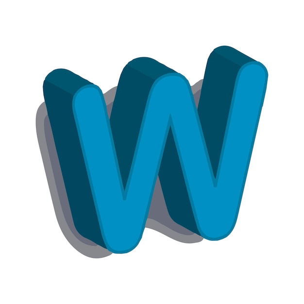 Wektor projektowy litery W 3D
