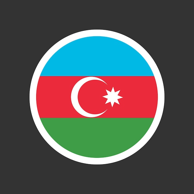Wektor projektu elementu flagi Azerbejdżanu na odizolowanym tle
