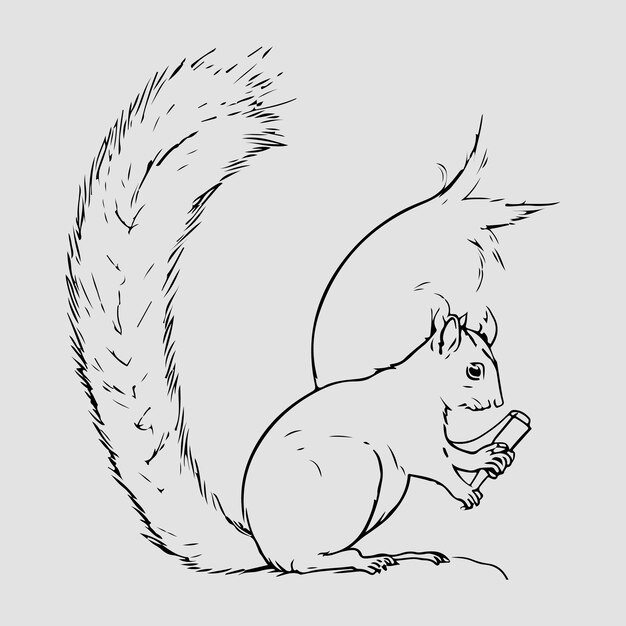 Plik wektorowy wektor projektu konturowego cute squirrel