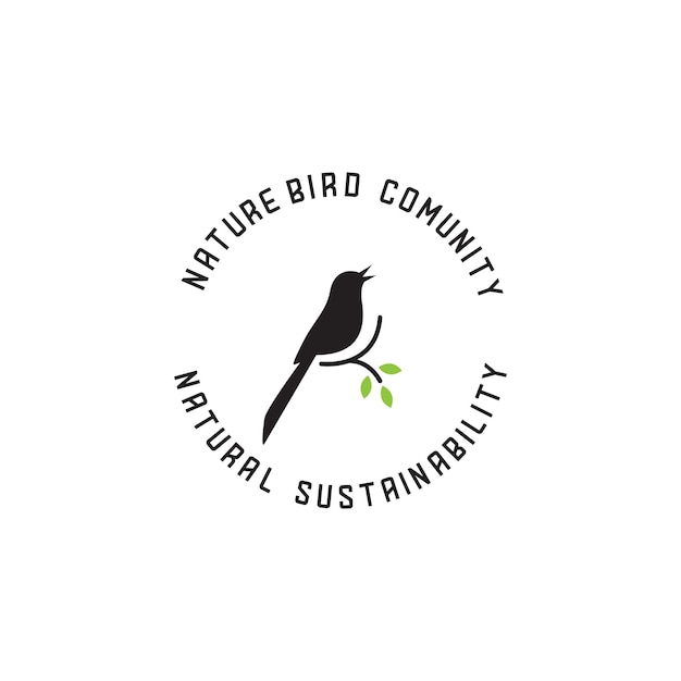 Wektor Projektu Logo Ptaka Murai Batu