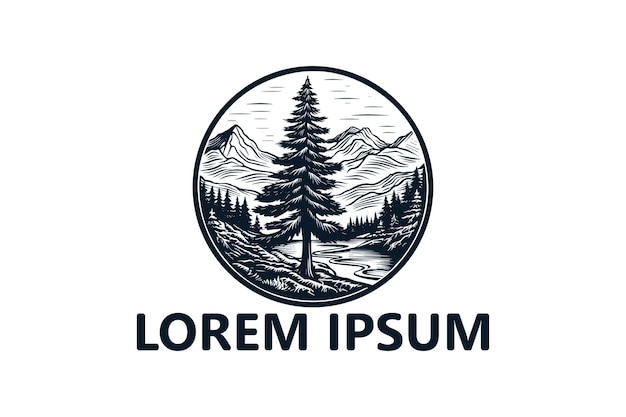 Plik wektorowy wektor projektu szablonu logo drzewa i góry