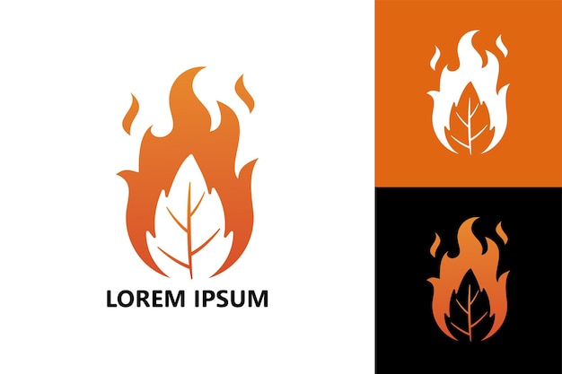 Wektor Projektu Szablonu Logo Ognia Liści
