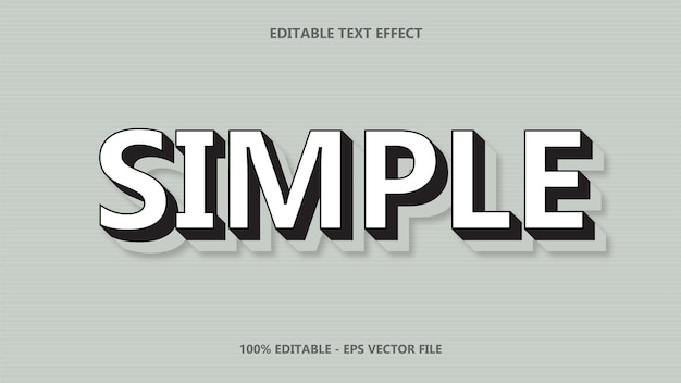 Wektor Prosty Efekt Tekstowy Editbale Typografia