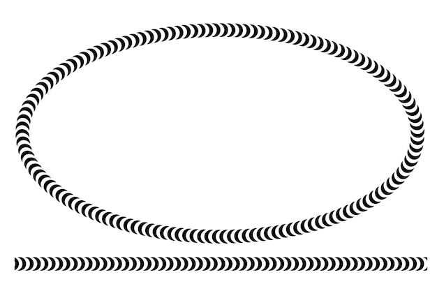 Wektor prosty kształt owalny i linia czarna ramka, na białym tle