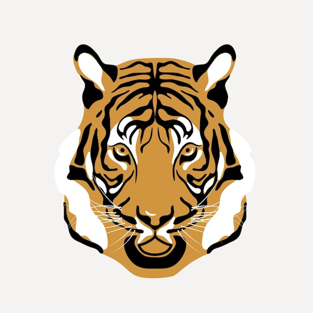 Wektor prosty projekt głowy tygrysa Ilustracja zwierząt na białym tle