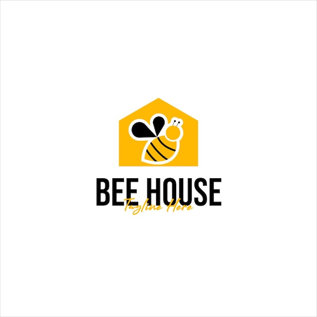 Wektor Pszczoła Dom Logo Projekt Ilustracja Koncepcja Pomysł